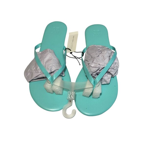 NY & Co Turquoise Flip Flops Comfortable Casual Sandals New With Tag - Picture 2 of 9